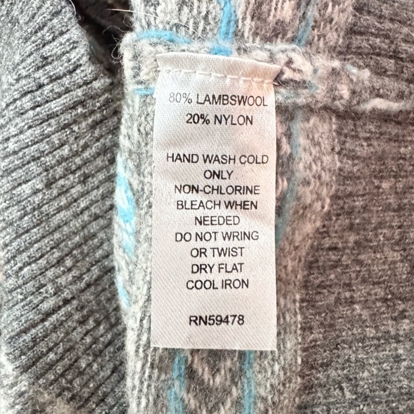 Telluride Fair Isle Lambswool Blend Sweater Cardigan (L) - Picture 5 of 6